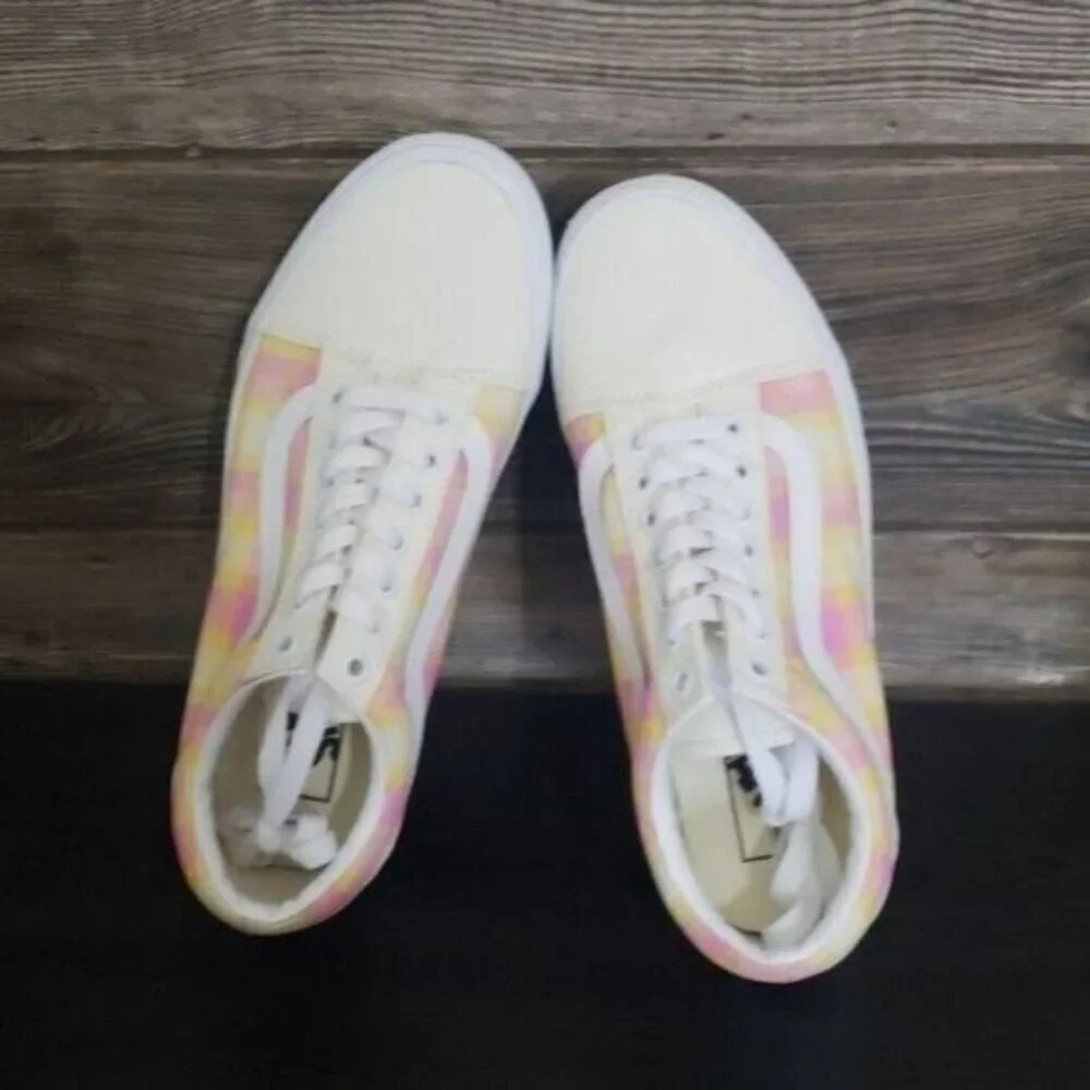 New Vans Old Skool Stacked Plaid Womens Platform Shoes Size 9.5 Pastel Goth‎